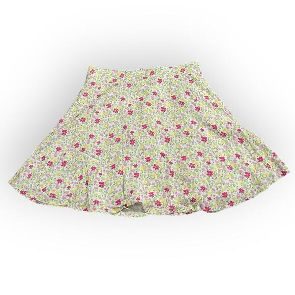 Charlie Holiday Willow Miniskirt Women's 4 Yellow Pink Floral A-Line NWT - Picture 2 of 8